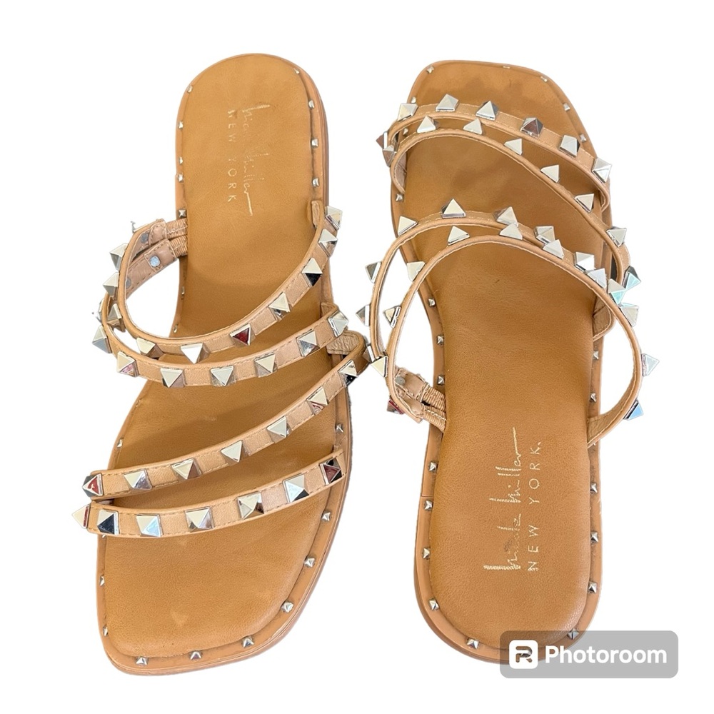 SALE 🛒 Nicole Miller Silver Studded Slide In Sandals